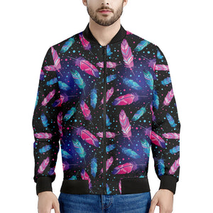 Native Feather Pattern Print Men's Bomber Jacket