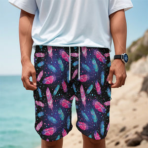 Native Feather Pattern Print Men's Cargo Shorts