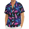 Native Feather Pattern Print Men's Deep V-Neck Shirt