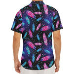 Native Feather Pattern Print Men's Deep V-Neck Shirt