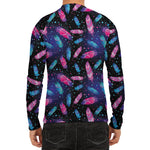 Native Feather Pattern Print Men's Long Sleeve Rash Guard