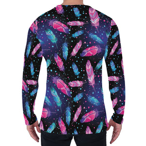 Native Feather Pattern Print Men's Long Sleeve T-Shirt