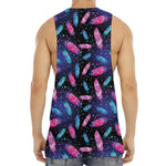 Native Feather Pattern Print Men's Muscle Tank Top