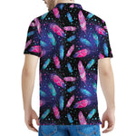 Native Feather Pattern Print Men's Polo Shirt