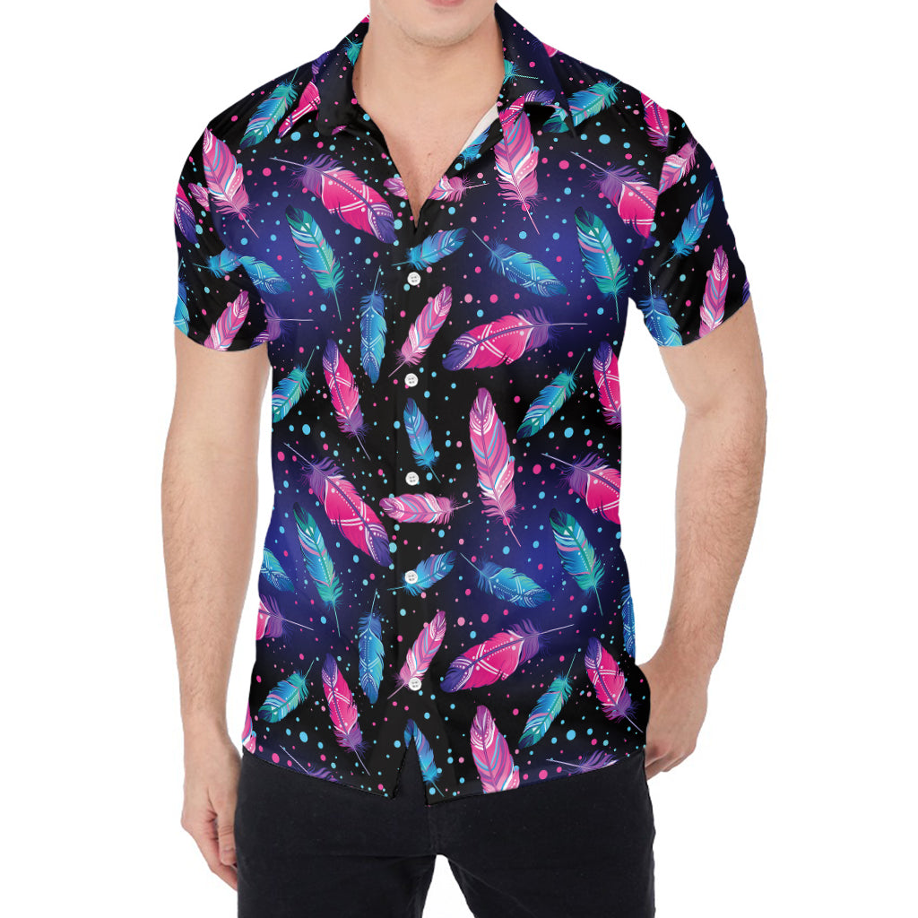 Native Feather Pattern Print Men's Shirt