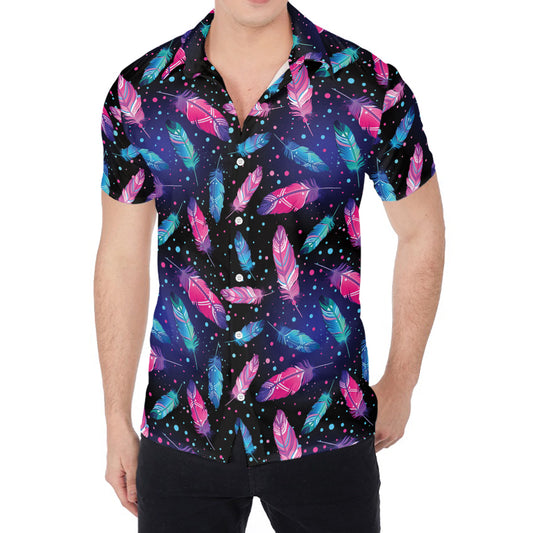 Native Feather Pattern Print Men's Shirt
