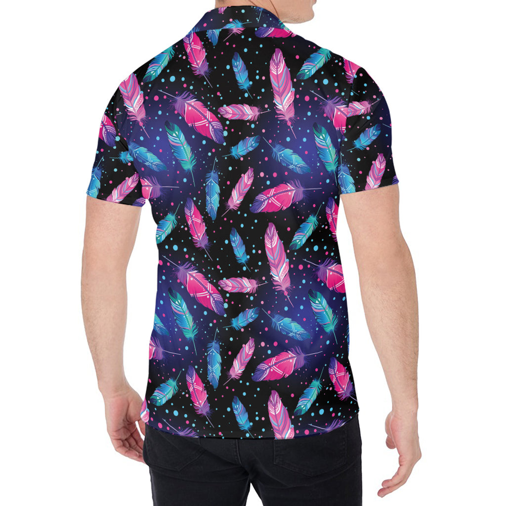 Native Feather Pattern Print Men's Shirt
