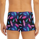 Native Feather Pattern Print Men's Short Boxer Briefs