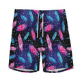 Native Feather Pattern Print Men's Athletic Shorts
