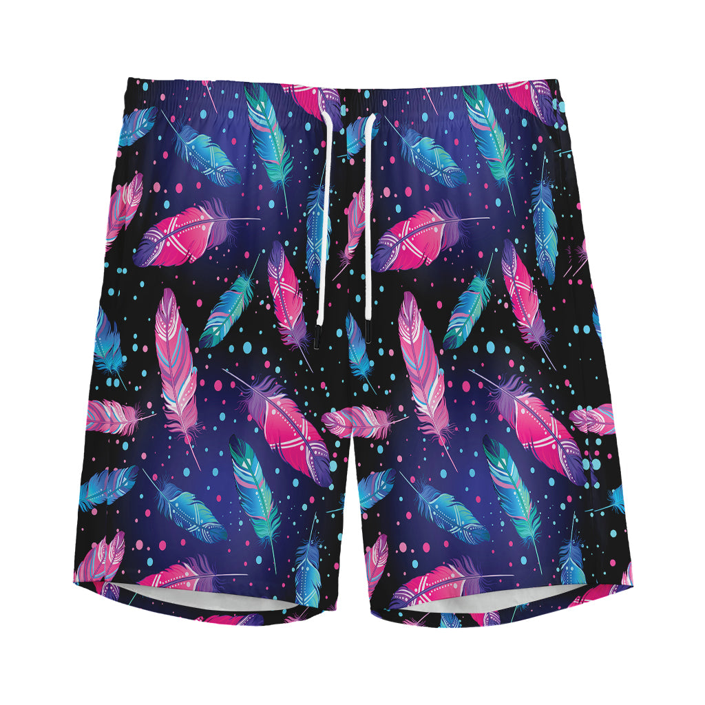 Native Feather Pattern Print Men's Sports Shorts