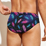 Native Feather Pattern Print Men's Swim Briefs