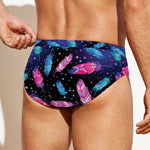 Native Feather Pattern Print Men's Swim Briefs