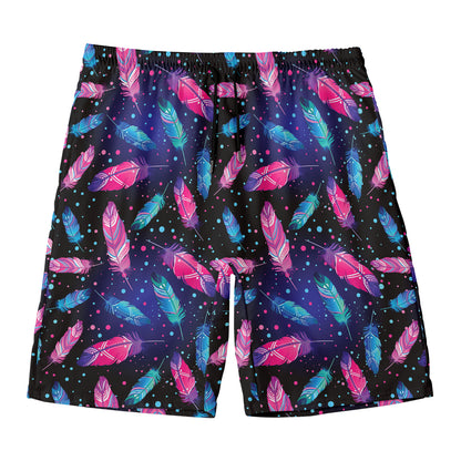 Native Feather Pattern Print Men's Swim Trunks
