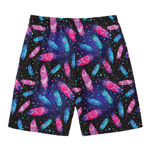 Native Feather Pattern Print Men's Swim Trunks