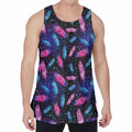 Native Feather Pattern Print Men's Velvet Tank Top