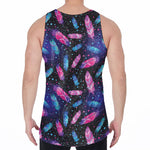 Native Feather Pattern Print Men's Velvet Tank Top