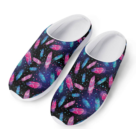 Native Feather Pattern Print Mesh Casual Shoes
