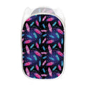 Native Feather Pattern Print Mesh Laundry Hamper