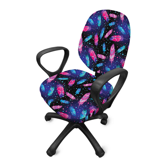Native Feather Pattern Print Office Chair Cover