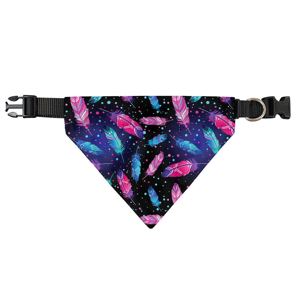 Native Feather Pattern Print Over The Collar Dog Bandana