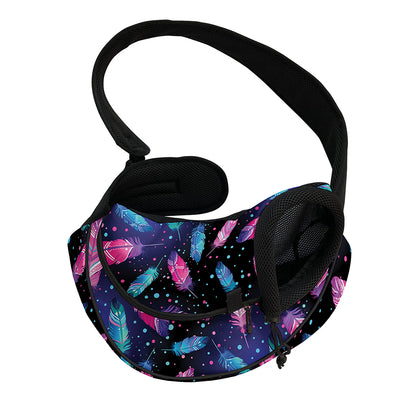Native Feather Pattern Print Pet Sling Carrier
