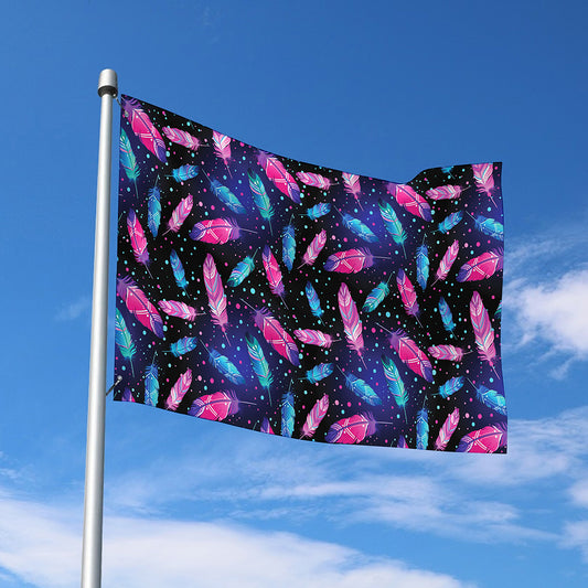 Native Feather Pattern Print Polyester Flag