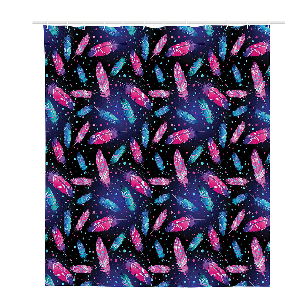 Native Feather Pattern Print Polyester Shower Curtain