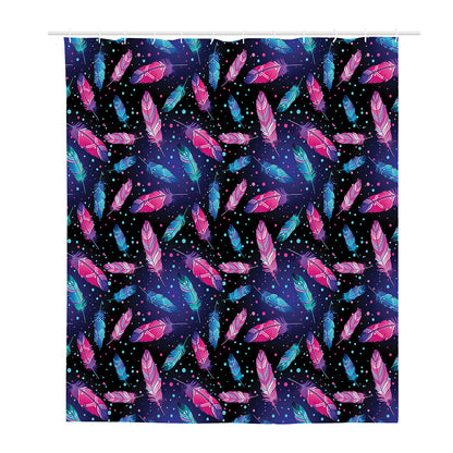 Native Feather Pattern Print Polyester Shower Curtain