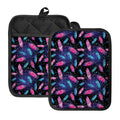 Native Feather Pattern Print Pot Holders With Pocket