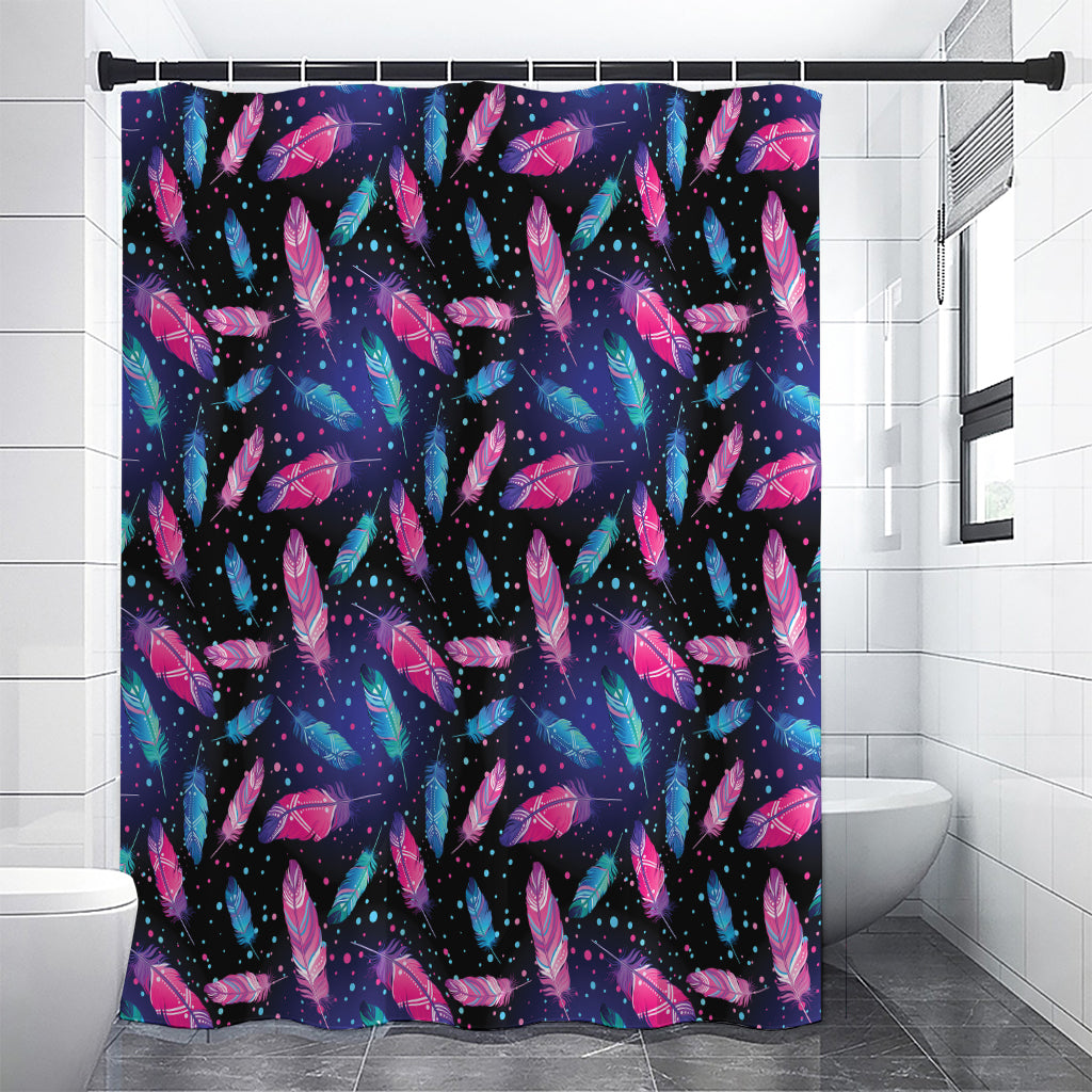 Native Feather Pattern Print Premium Shower Curtain