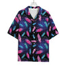 Native Feather Pattern Print Rayon Hawaiian Shirt