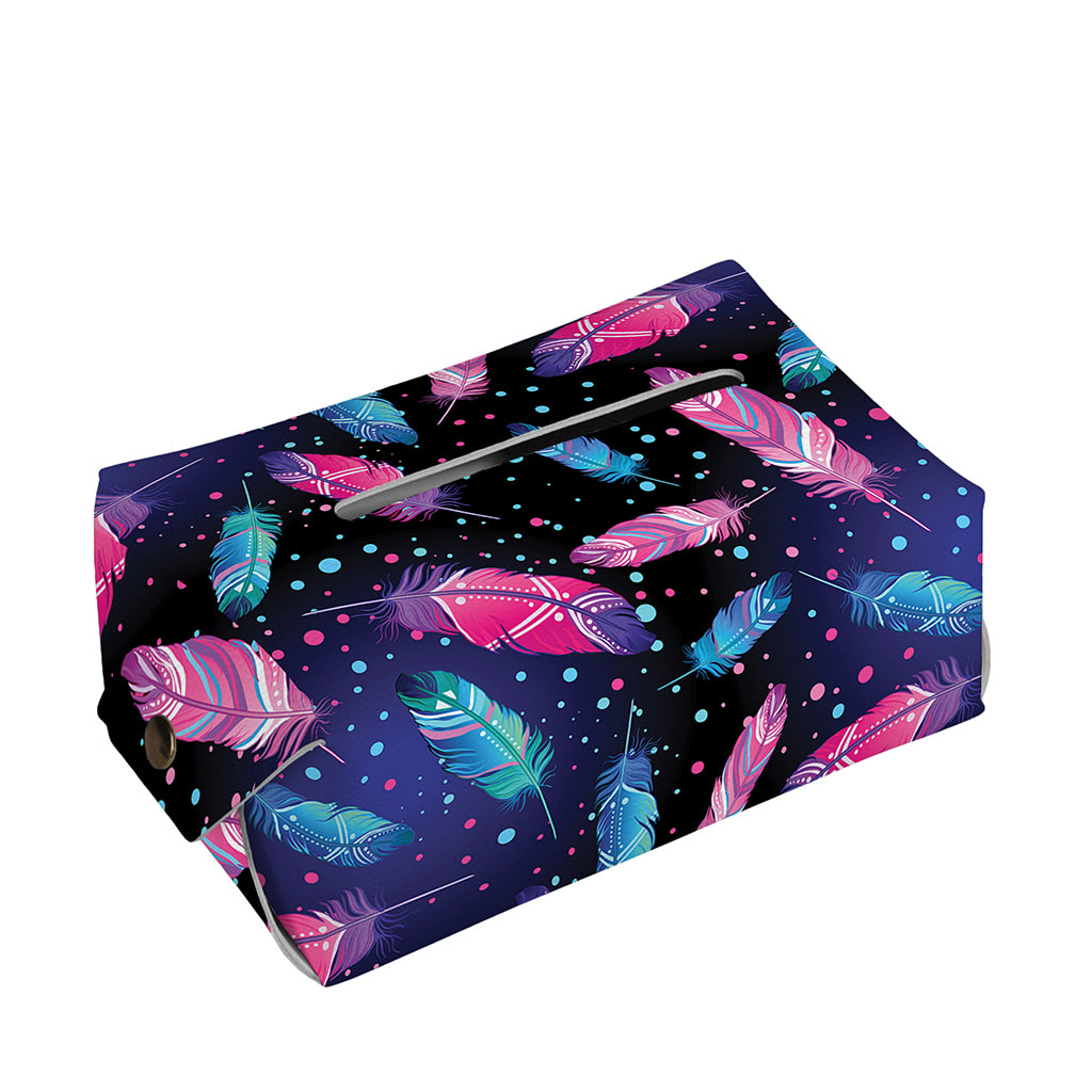 Native Feather Pattern Print Rectangle Tissue Box Cover