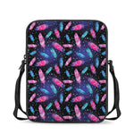 Native Feather Pattern Print Rectangular Crossbody Bag