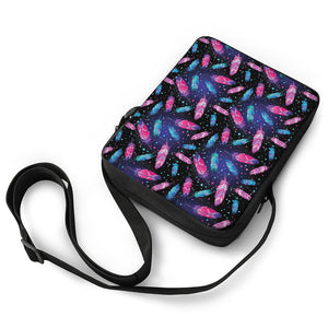 Native Feather Pattern Print Rectangular Crossbody Bag