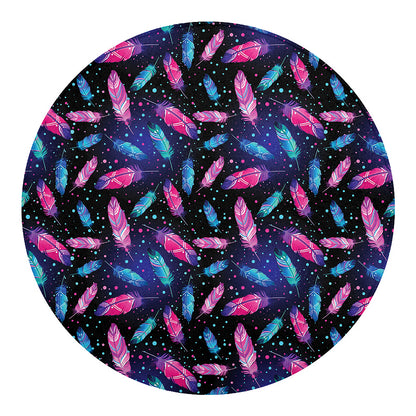 Native Feather Pattern Print Round Blanket