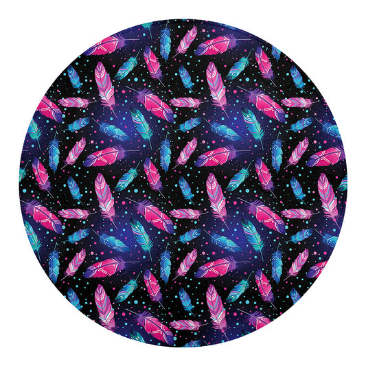 Native Feather Pattern Print Round Blanket