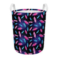 Native Feather Pattern Print Round Laundry Basket