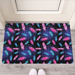 Native Feather Pattern Print Rubber Doormat