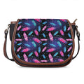 Native Feather Pattern Print Saddle Bag