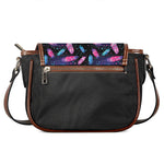 Native Feather Pattern Print Saddle Bag