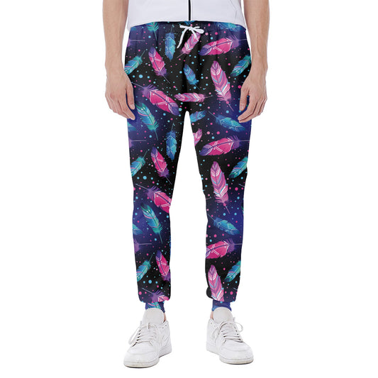 Native Feather Pattern Print Scuba Joggers