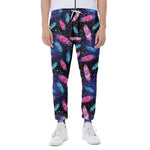 Native Feather Pattern Print Scuba Joggers