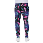 Native Feather Pattern Print Scuba Joggers