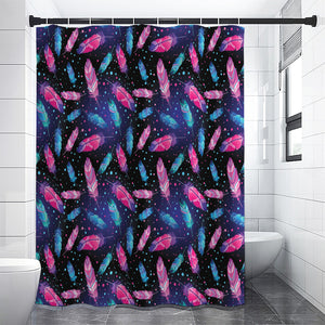 Native Feather Pattern Print Shower Curtain