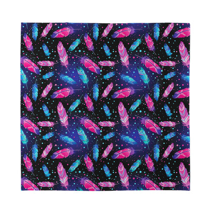 Native Feather Pattern Print Silk Bandana