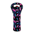 Native Feather Pattern Print Single Neoprene Wine Tote