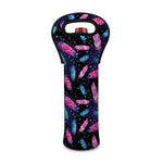 Native Feather Pattern Print Single Neoprene Wine Tote