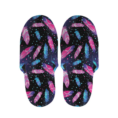 Native Feather Pattern Print Slippers