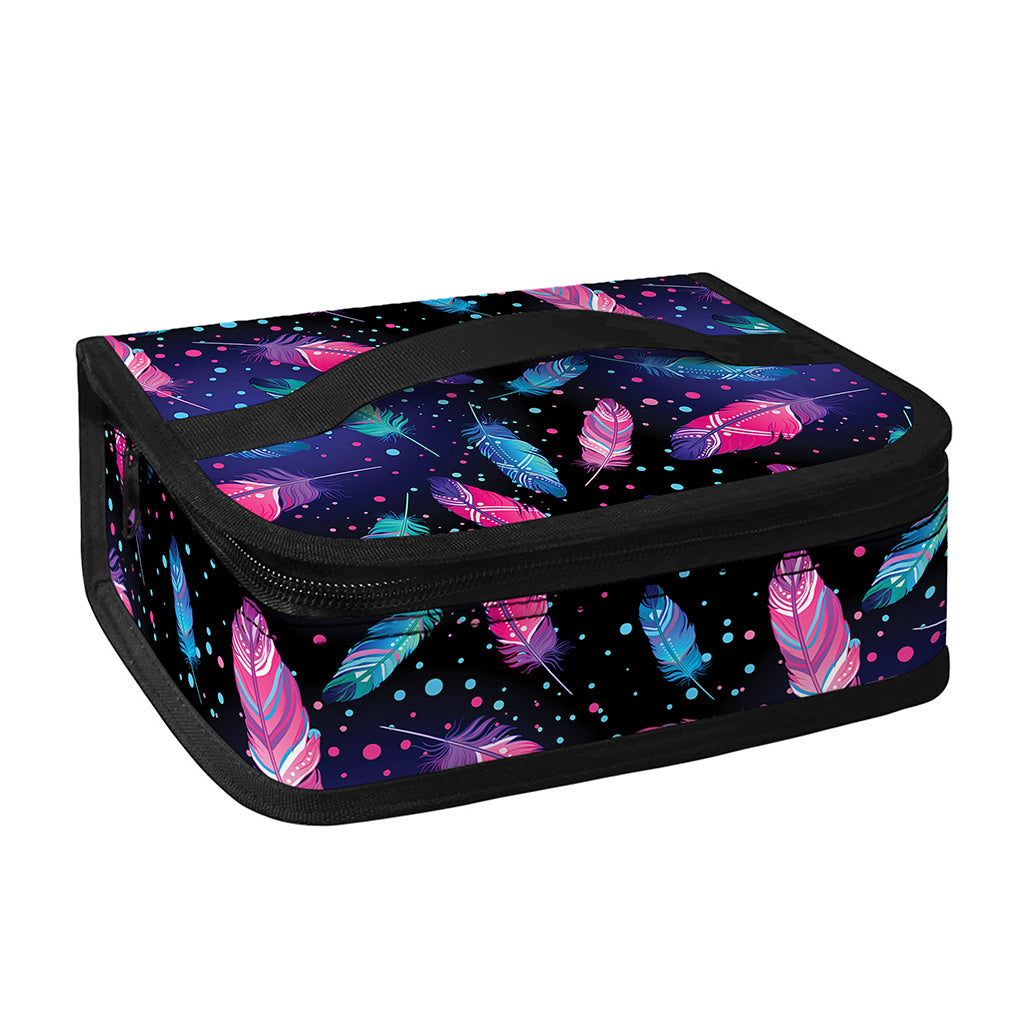 Native Feather Pattern Print Small Lunch Bag
