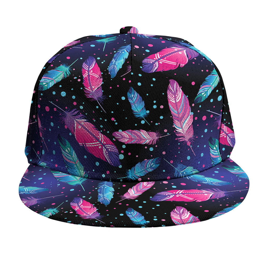 Native Feather Pattern Print Snapback Cap